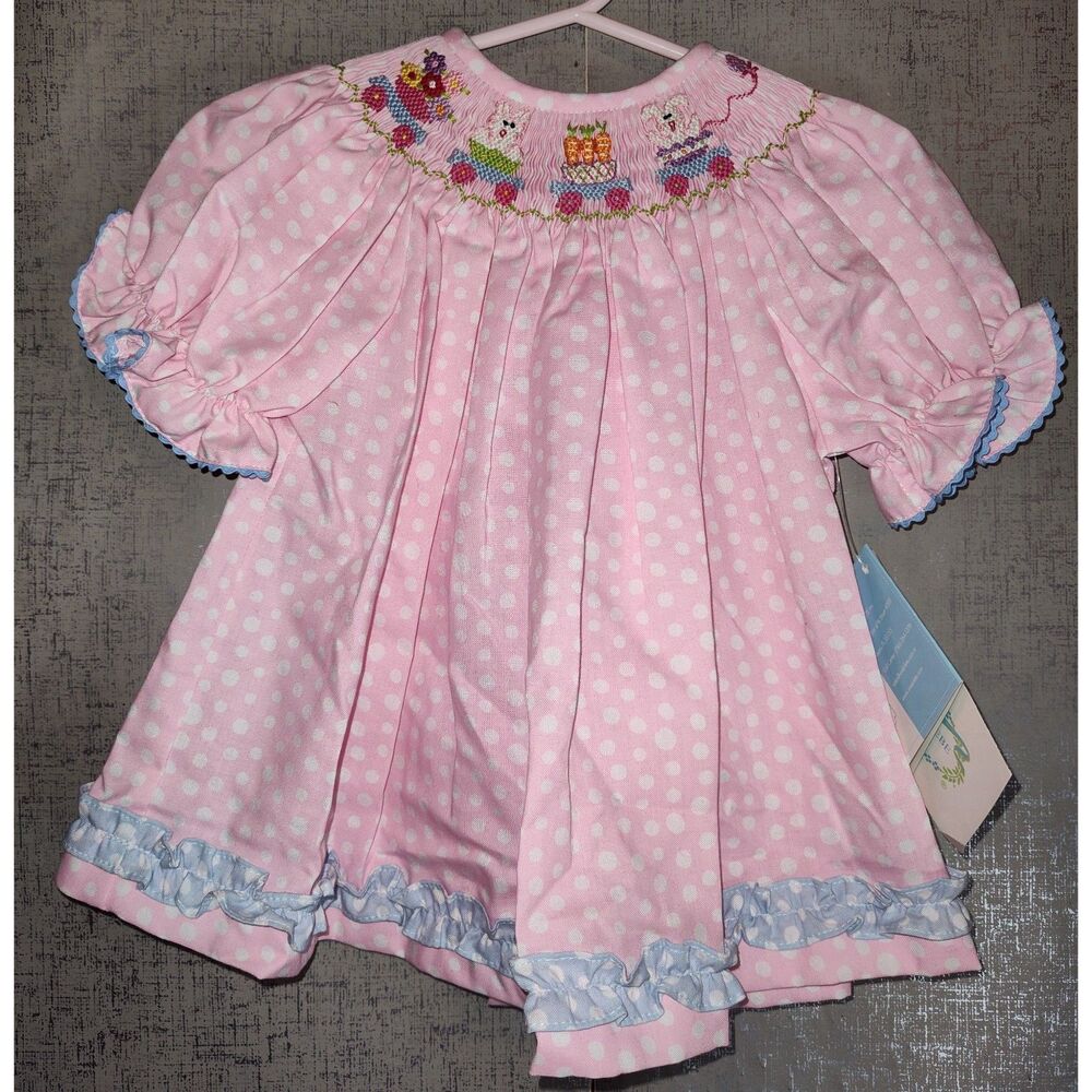 Vive La Fete Collection Bebe Easter Bunny Smocked Blouseand NWT